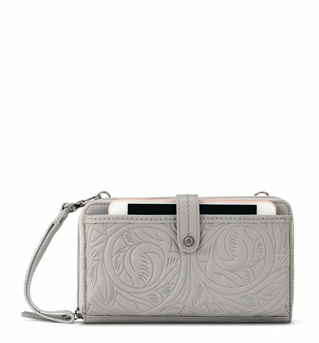 The Sak Iris Large Smartphone Crossbody Bag in Leather - Grey