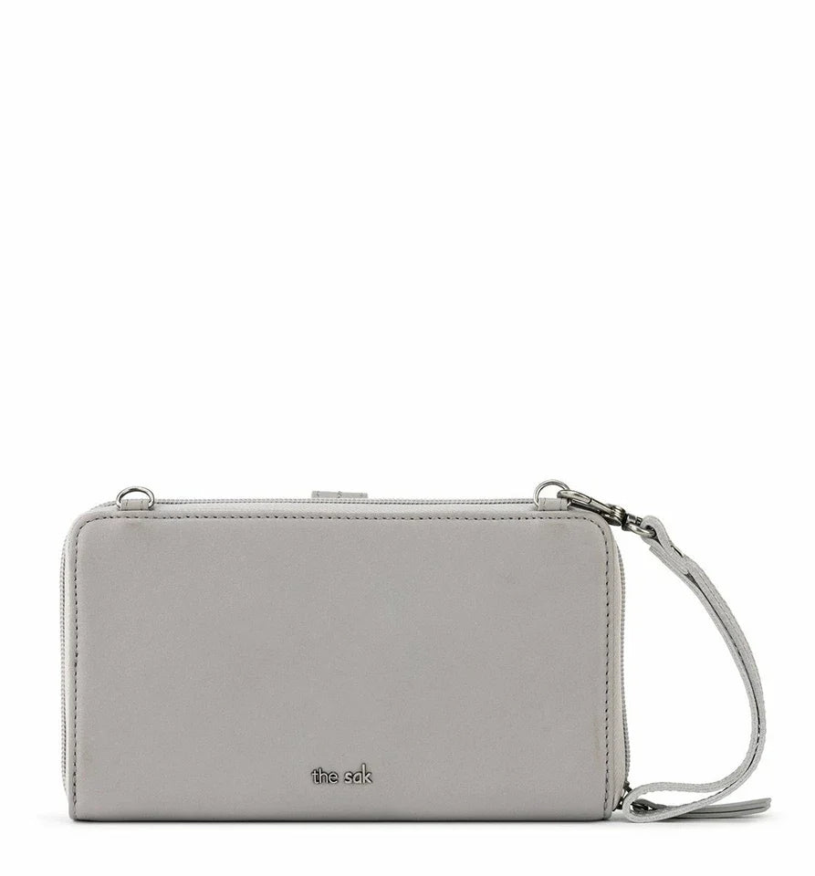 The Sak Iris Large Smartphone Crossbody Bag in Leather - Grey